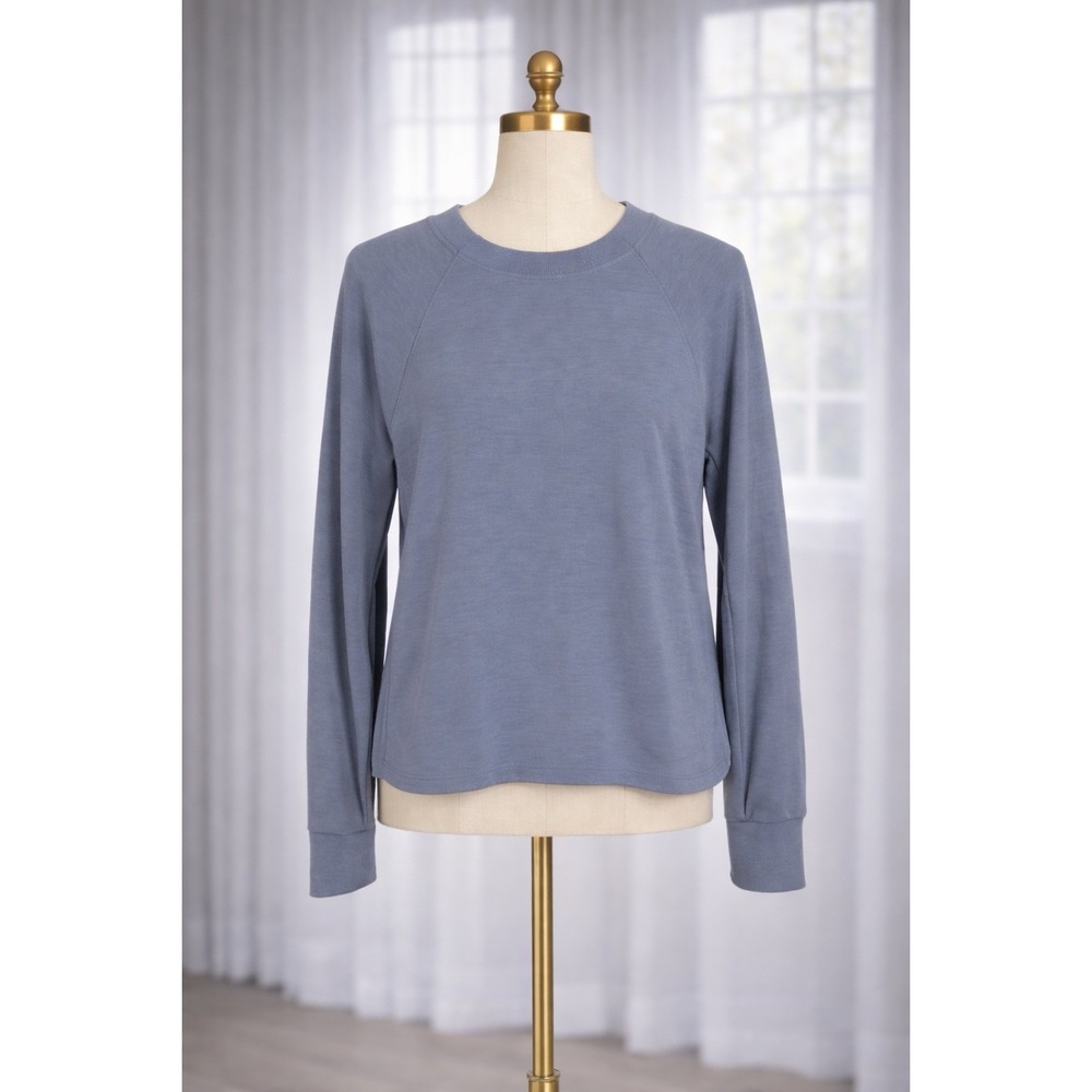 Athleta Seasoft Soft Modal Pullover Top Sweatshirt Coastline Blue Powervita XXS